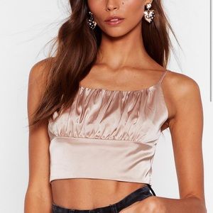 Nasty Gal Satin Ruched Top